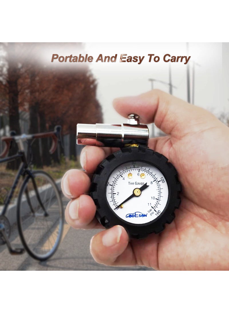 GODESON GODESON Presta Valve BicycleTire Pressure Gauge 0-160psi and 0-11bar  - Image 5