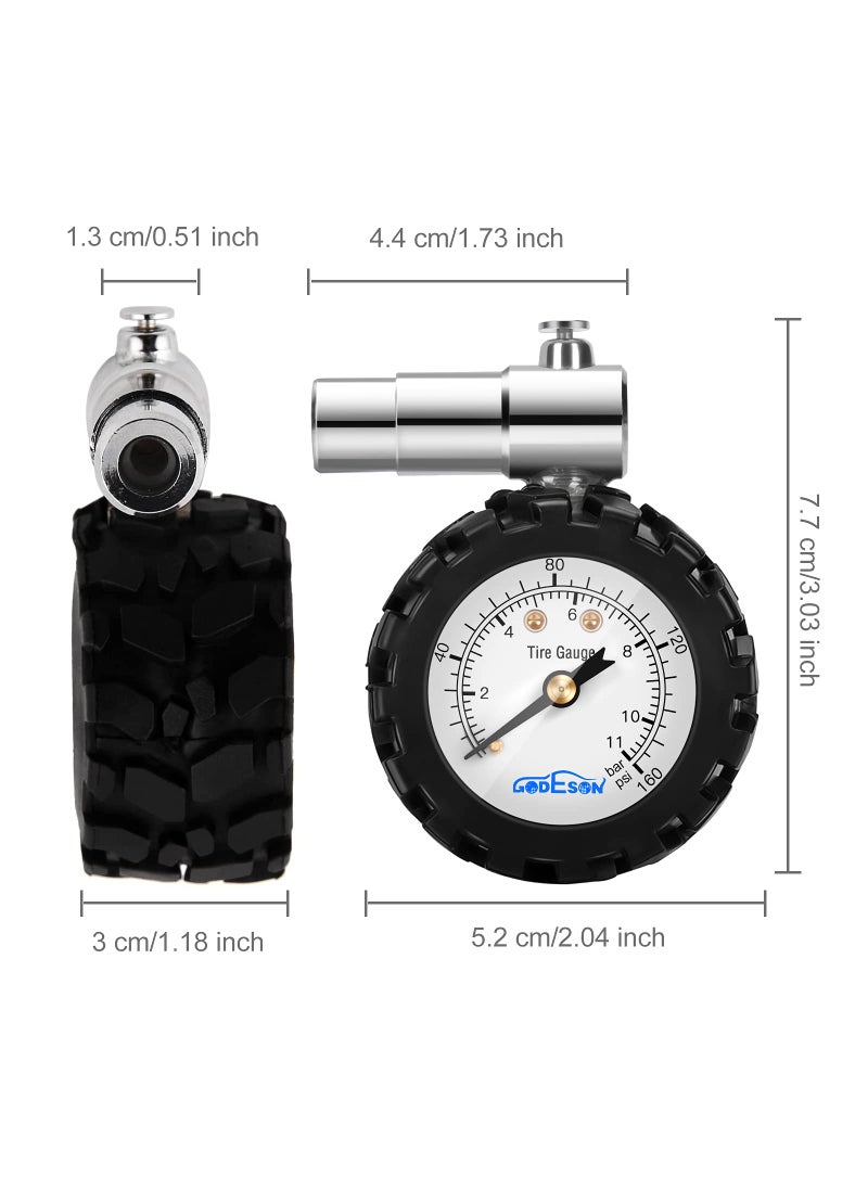 GODESON GODESON Presta Valve BicycleTire Pressure Gauge 0-160psi and 0-11bar  - Image 3