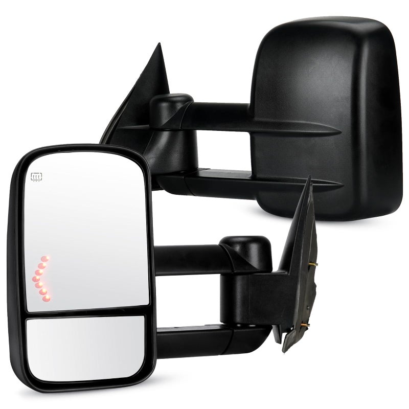 Towing Mirrors Rear View Mirrors fit for 2003 2004 2005 2006 2007 Chevy Silverado GMC Sierra 1500 2500 3500 HD Classic 0304 Silverado Sierra 2500 Power heated Tow Side Mirror