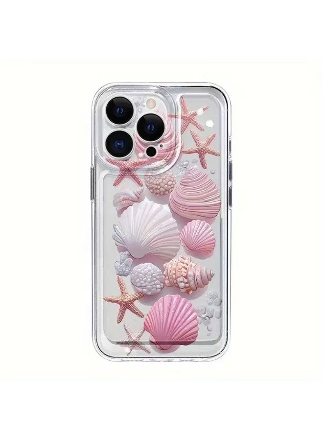 Temu Phone case - 1 piece, transparent phone cover with a trendy starfish pattern, suitable for iPhone 14 Pro - Image 2
