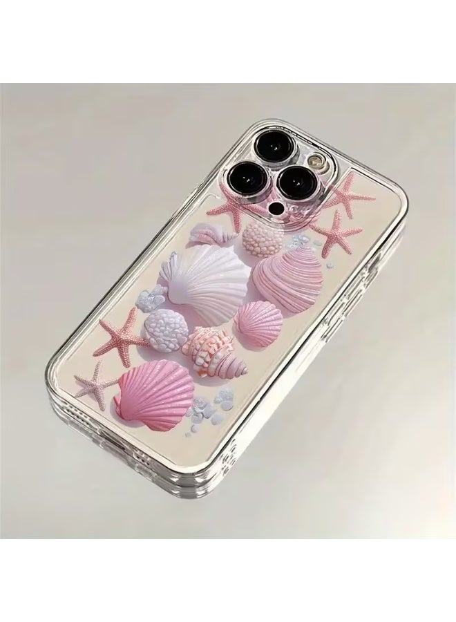 Temu Phone case - 1 piece, transparent phone cover with a trendy starfish pattern, suitable for iPhone 14 Pro - Image 1