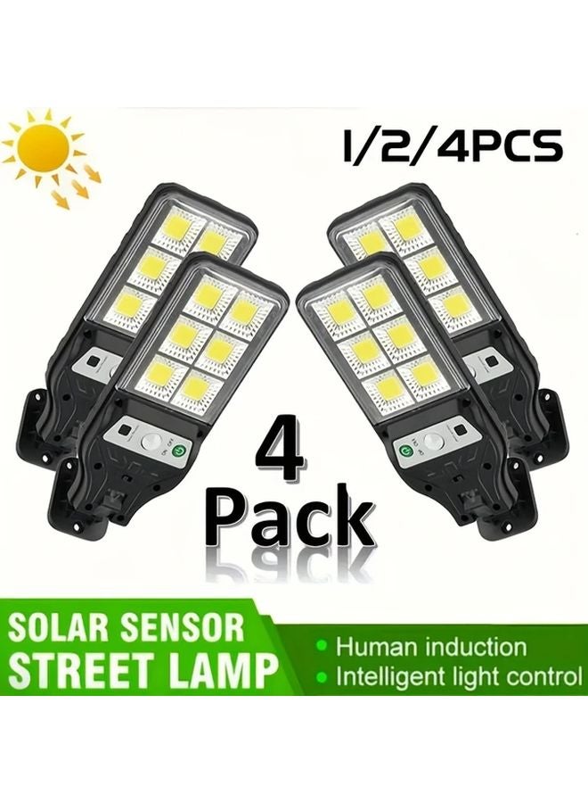 4pcs Smart Motion Sensor Solar Wall Lights Outdoor LED Security Lighting For Garden - Image 2