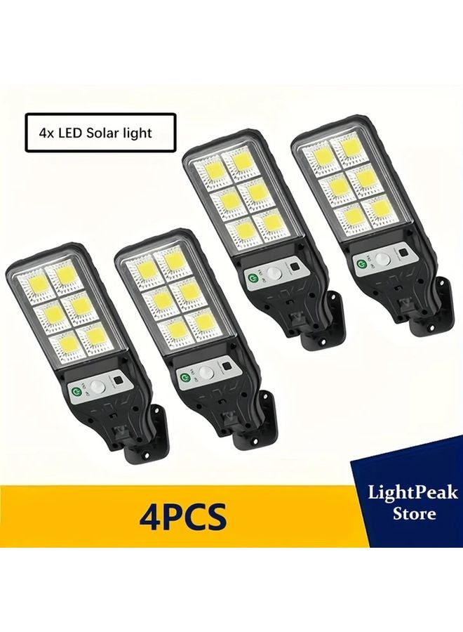 4pcs Smart Motion Sensor Solar Wall Lights Outdoor LED Security Lighting For Garden - Image 1