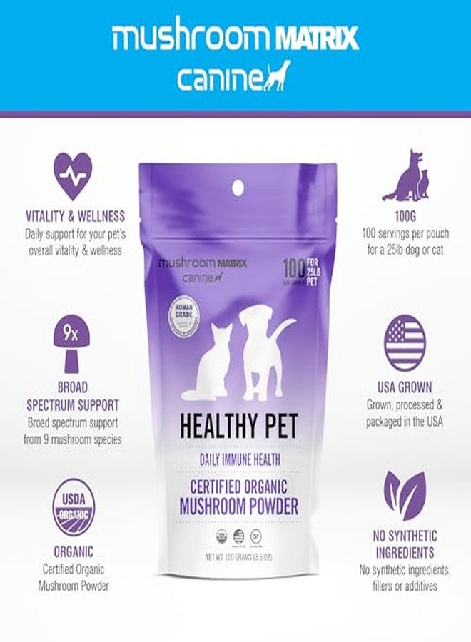 mushroom Matrix Om Mushroom Matrix Pet - Canine | Healthy Pet | USA Grown Human-Grade Organic Mushroom Powder Pet Supplement | Daily Functional Immune Support for Dogs & Cats | 100 Grams, 3.5 oz - Image 3