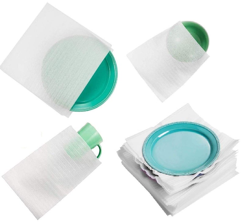 Alin 100 Cushion Foam Pouches & Sheets, Moving Foam Wrap Pouches, Protect mug, Cup, Glasses, China, and Dishes, Packing supplies, Packing Cushioning Supplies for Moving - Image 1