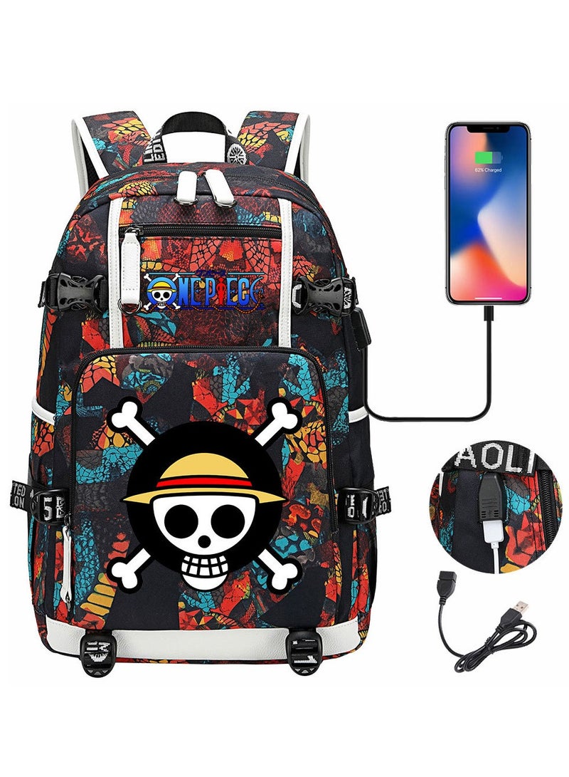 USB Printed Youth Leisure Travel Backpack