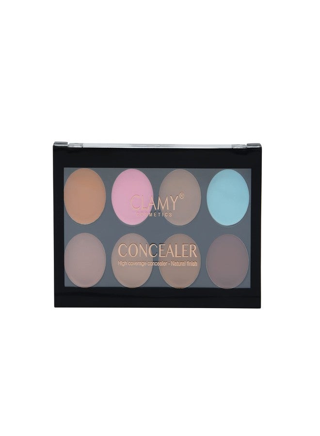 Clamy 8 Color Creamy Texture Concealer Palette | Light weight multi-purpose Concealer Color Corrector Palette 12g (Shade 1) - Image 3