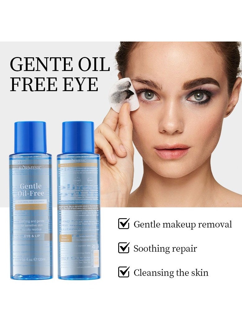 Kormesic - Oil-Free Eye & Lip Makeup Remover - 120ml Gentle & Fast-Acting Solution - Image 1