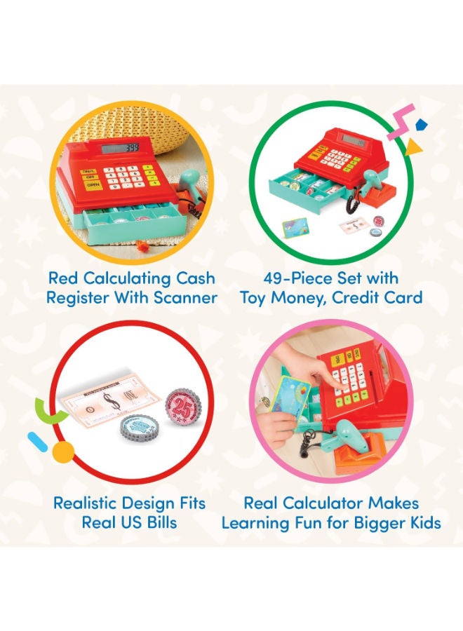 باتات ماكينة تسجيل نقدي لعبة للأطفال و الصغار  مكونة من 49 قطعة مع ماسح ضوئي - Image 4