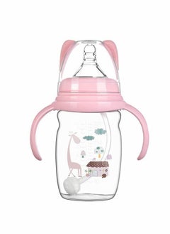 Excefore Baby Bottle Sippy Cup 220ml, Learning Drinking Cup with Handle 360° Leak-proof Gravity Ball Design Baby Learn to Drink Water Transition Cup Soft Bite-resistant Drop Resistant for Kids 6+ Months (Pink)  - Image 1