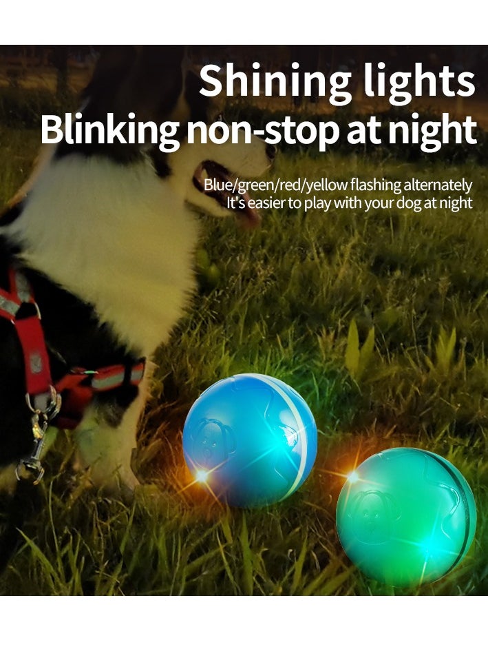 Interactive Dog Ball Toys with Motion Activated, Self Moving Bouncing Puppy Ball with Remote Control, Rechargeable Flashing Dog Toy Automatic Rolling Pet Ball with Adjustable Speeds - Green