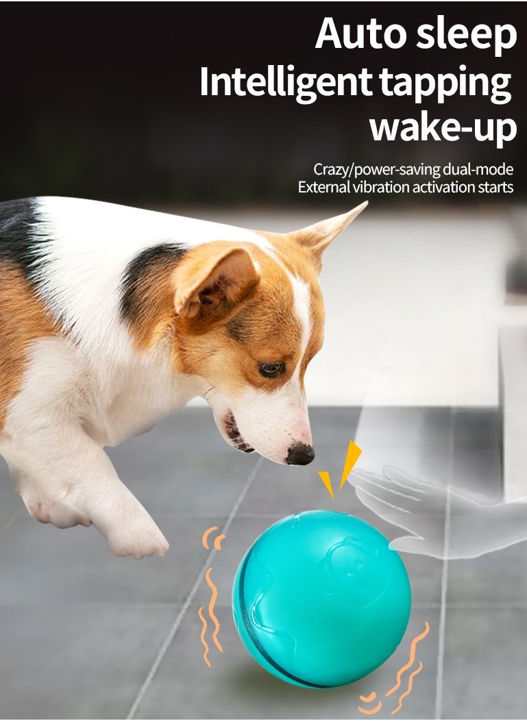 Interactive Dog Ball Toys with Motion Activated, Self Moving Bouncing Puppy Ball with Remote Control, Rechargeable Flashing Dog Toy Automatic Rolling Pet Ball with Adjustable Speeds - Green