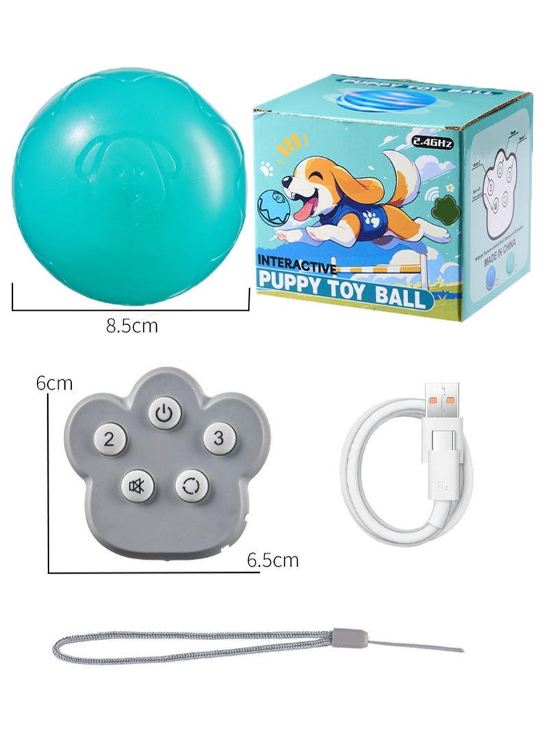 Interactive Dog Ball Toys with Motion Activated, Self Moving Bouncing Puppy Ball with Remote Control, Rechargeable Flashing Dog Toy Automatic Rolling Pet Ball with Adjustable Speeds - Green