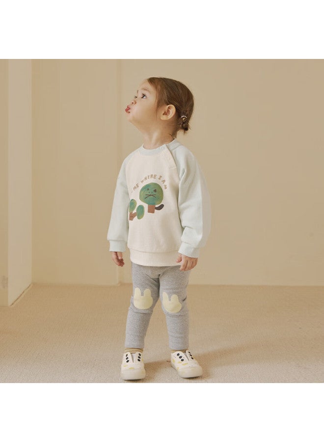 Papapapa Spring Stretchy Pants For Baby Girls Soft Skin-friendly Diaper Cover Leggings Light Heather Gray 100 - Image 3