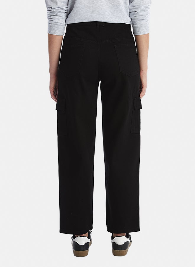 LC WAIKIKI Relaxed Fit Plain Wide Leg Women's Cargo Trousers - Image 4