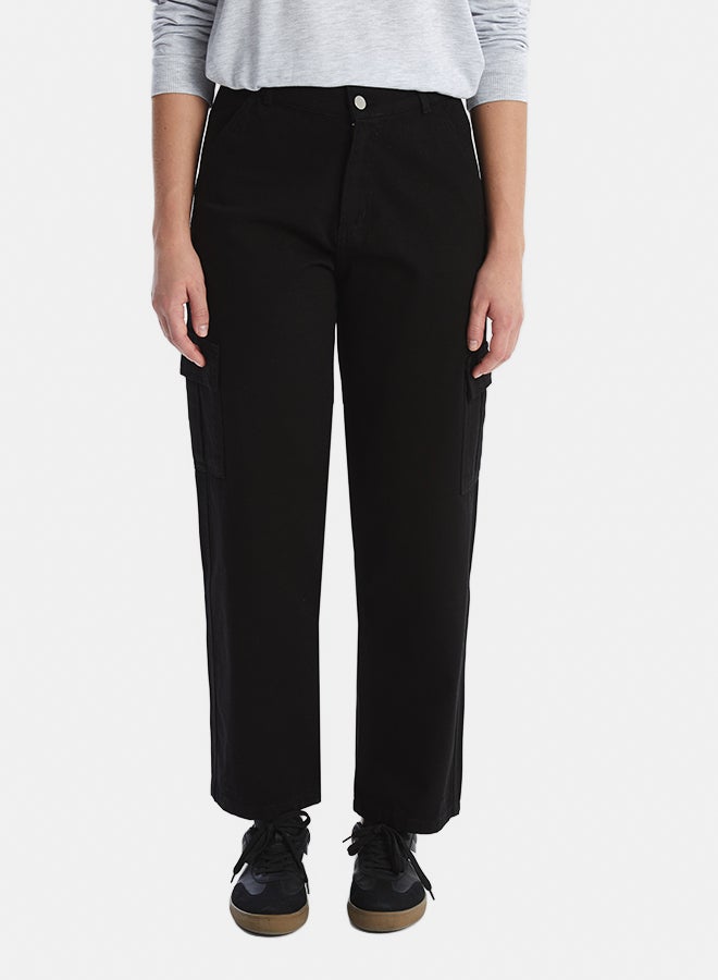 LC WAIKIKI Relaxed Fit Plain Wide Leg Women's Cargo Trousers - Image 2