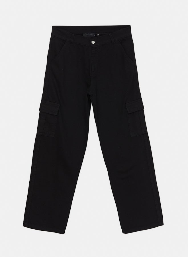 LC WAIKIKI Relaxed Fit Plain Wide Leg Women's Cargo Trousers - Image 5