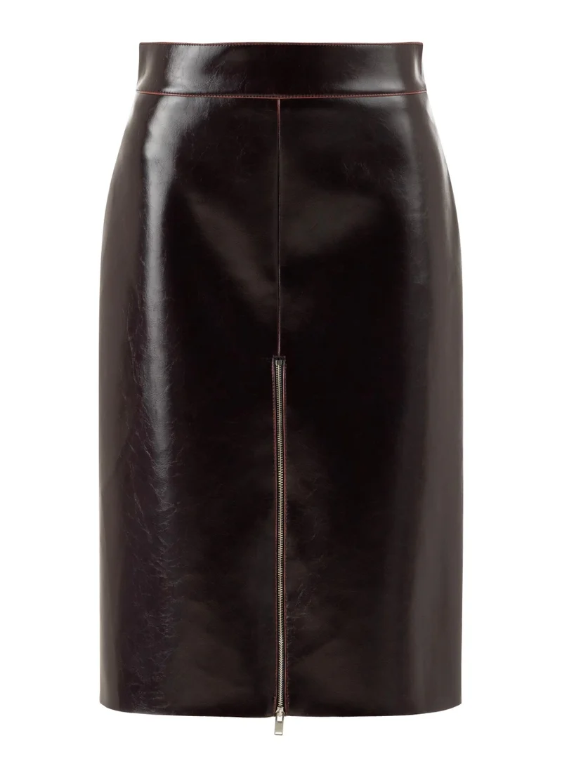 Nocturne Faux Leather Pencil Skirt