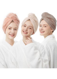 Hair Towel Wrap 3 Pack, Microfiber Hair Drying Shower Turban with ons, Super Absorbent Quick Dry Hair Towels for Curly Long Thick Hair - pzsku/Z580BD8B723E926CD051DZ/45/_/1735890192/2feabec5-fe68-40ae-9ba1-4eff267ee7d5