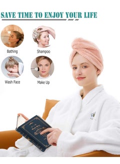 yongsheng Hair Towel Wrap 3 Pack, Microfiber Hair Drying Shower Turban with ons, Super Absorbent Quick Dry Hair Towels for Curly Long Thick Hair  - Image 4