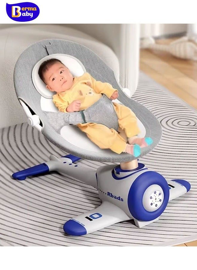 Berma Baby New Electric Baby Rocking Chair with Dinner Plate Toy Mosquito Net Baby Cradle Swing Multifunctional Baby Trampoline and Rocker  - Image 5