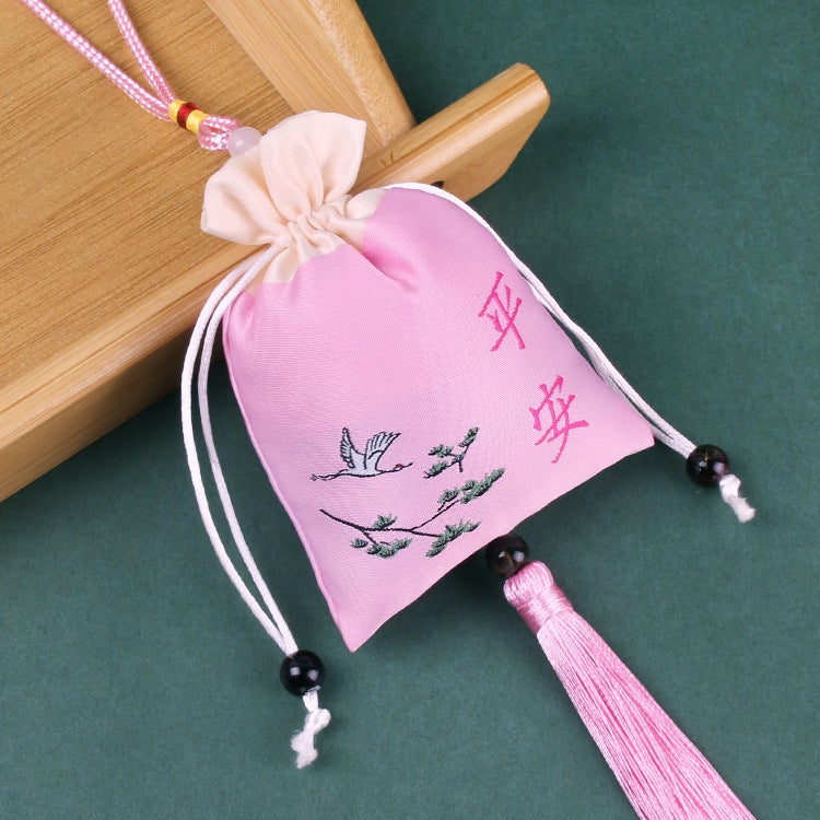حقيبة عطر مهرجان قارب التنين، قلادة سيارة، تطريز عتيق، خرز دودة، حقيبة فارغة من الحرير قابلة للحمل - Image 1