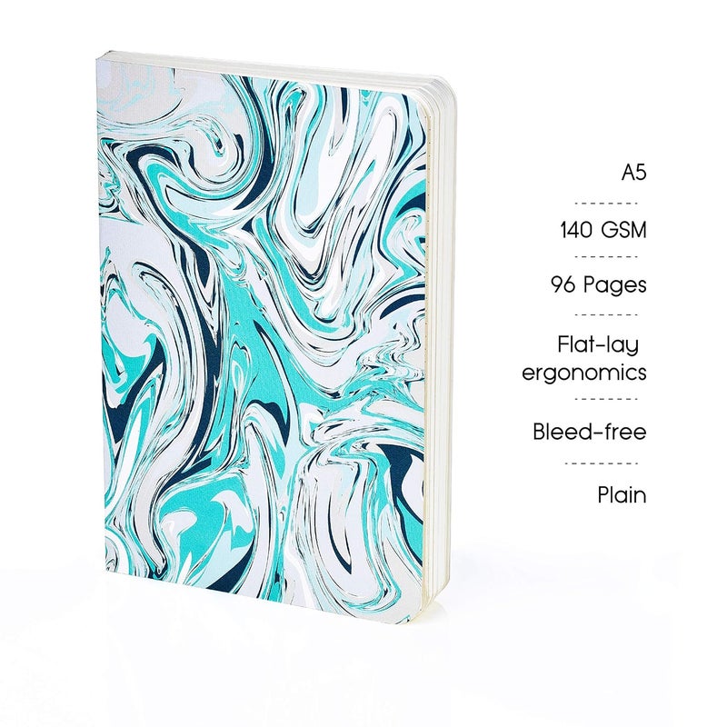 FACTOR NOTES دفتر رسم: A5|140 جرام|ورق فني خالي من الحمض ذو سطح متوسط مع نسيج دقيق (أغاني المحيط) - Image 3