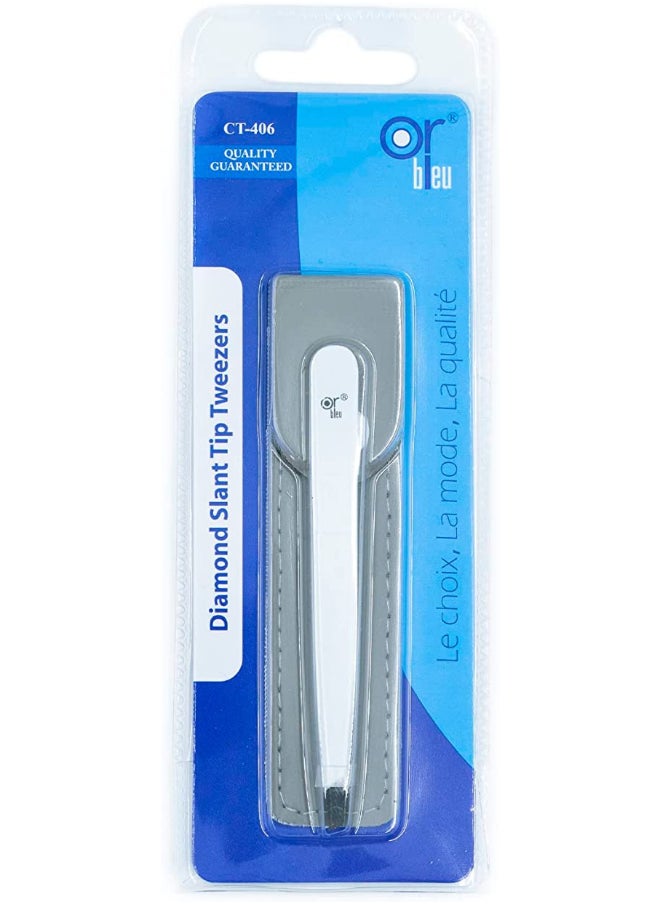 Or Bleu Diamond Slant Tip Tweezers  - Image 3