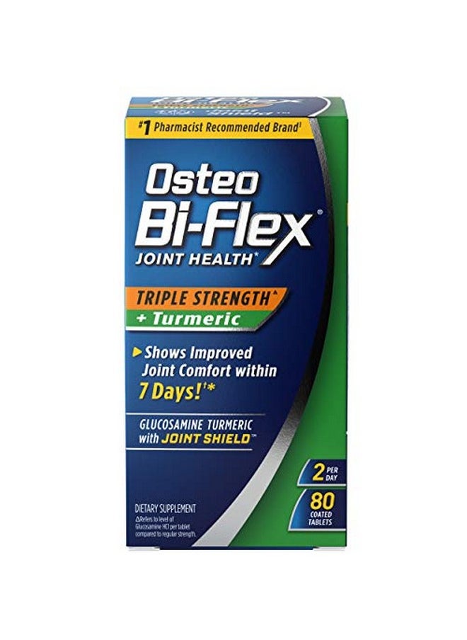 Osteo Bi-Flex Triple Strength Glucosamine With Turmeric Joint Health Supplement Coated Tablets Original Version 80 Count  - Image 1