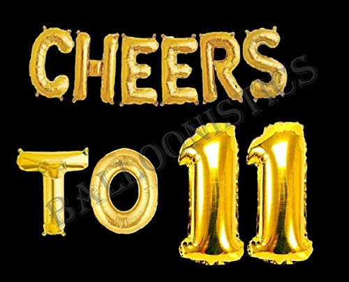 Balloonistics Cheers to Eleven Foil Balloon Combo Number 11 Foil balloon for Birthday and Anniversary - Image 2