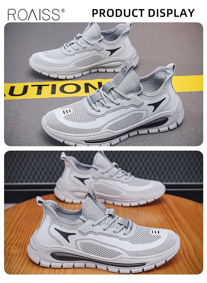 رويس أحذية رياضية أنيقة للرجال، أحذية رياضية خفيفة الوزن ومسامية للرجال، أحذية رياضية برباط مانعة للانزلاق، أحذية رياضية ممتصة للصدمات مع بطانة ناعمة، مناسبة للارتداء اليومي والأنشطة الخارجية - Image 5
