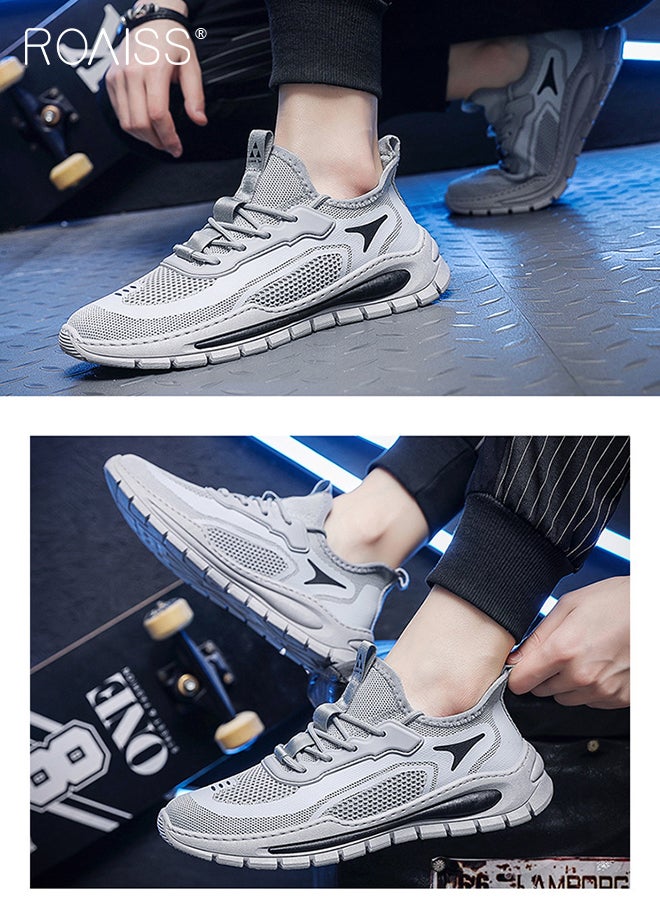رويس أحذية رياضية أنيقة للرجال، أحذية رياضية خفيفة الوزن ومسامية للرجال، أحذية رياضية برباط مانعة للانزلاق، أحذية رياضية ممتصة للصدمات مع بطانة ناعمة، مناسبة للارتداء اليومي والأنشطة الخارجية - Image 3