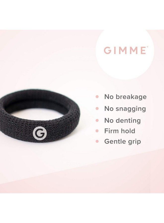 Gimme أربطة شعر جيمي السميكة | أربطة شعر ميكروفايبر سميكة لا تنكسر | تثبيت قوي ولكنه لطيف بدون تشابك أو انبعاج أو كسر | أونيكس أسود - Image 3