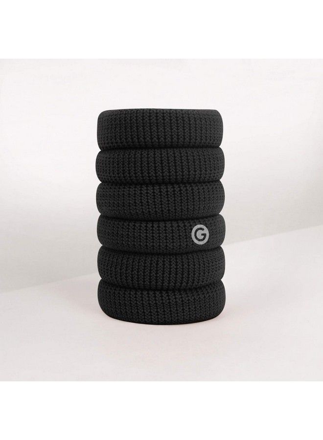 Gimme أربطة شعر جيمي السميكة | أربطة شعر ميكروفايبر سميكة لا تنكسر | تثبيت قوي ولكنه لطيف بدون تشابك أو انبعاج أو كسر | أونيكس أسود - Image 2