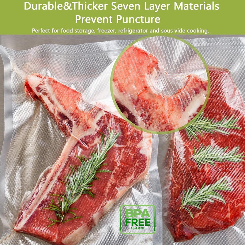 Potane 8 Pack 8"x20'(8Rolls) Thickened Vacuum Sealer Bags For Food, Textures on Both Sides, Smell-Proof, Heavy Duty for POTANE, Food Saver, Weston, Sous Vide - Image 5
