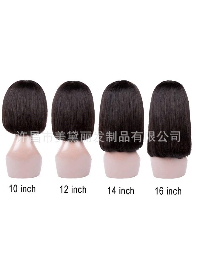 إستيل باروكة شعر بوب طبيعية مع غرة، باروكة شعر بوب بشري مع غرة، باروكة شعر نسائي خفيفة الوزن وناعمة للاستخدام اليومي والمناسبات - Image 2