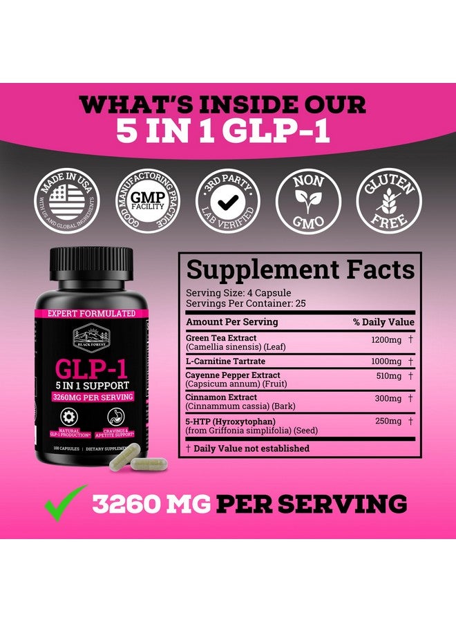 Black Forest دعم مكمل GLP-1 (مكمل GLP-1 للنساء) تفعيل GLP مع بروبيوتيك GLP-1 ومستخلص الشاي الأخضر (5 في 1 معزز GLP-1) 3260 ملغ لكل حصة (إمداد لشهر واحد) لدعم الأيض - Image 2