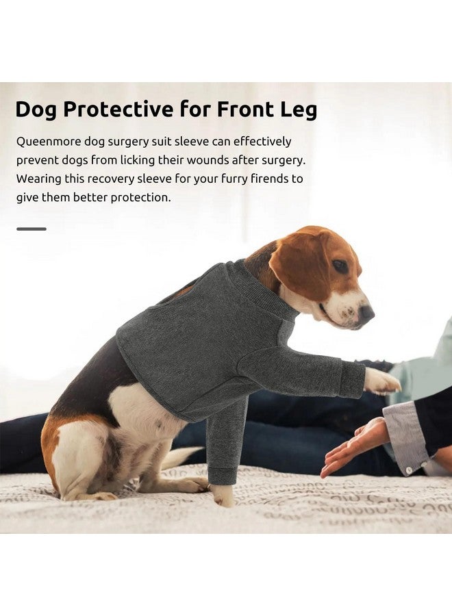 Queenmore Dog Leg Sleeve to Stop Licking, Adjustable Dog Wound Care, Grey, XXL - Image 5