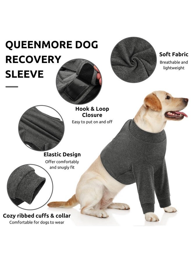Queenmore Dog Leg Sleeve to Stop Licking, Adjustable Dog Wound Care, Grey, XXL - Image 2