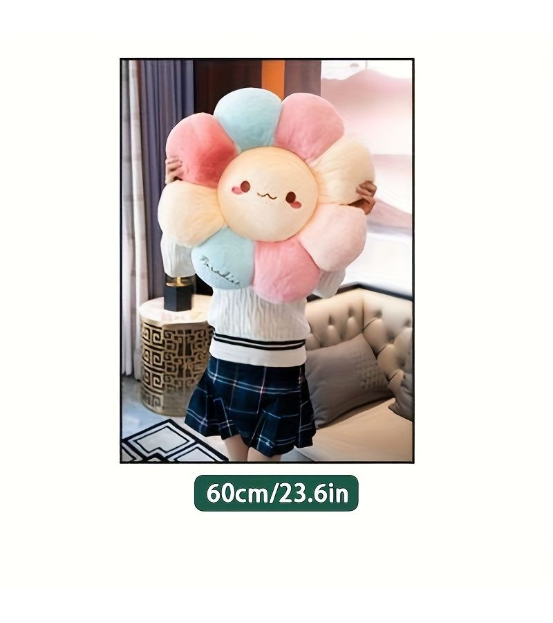 Large 23.62 Inch Sunflower Plush Pillow for Office Bedroom Sleeping - Image 3
