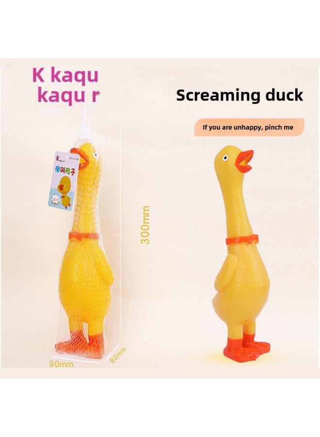 Cute Cartoon Screams Duck Pinch Music Toys Children Pinch Grip Decompression Sound Small Yellow Duck Skin Ringing Toys Wholesale-Color:Yellow  - Image 2