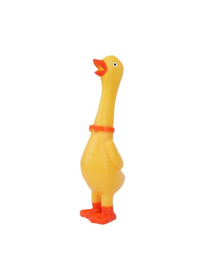 Cute Cartoon Screams Duck Pinch Music Toys Children Pinch Grip Decompression Sound Small Yellow Duck Skin Ringing Toys Wholesale-Color:Yellow  - Image 1