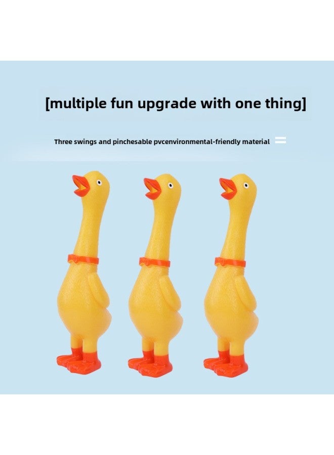 Cute Cartoon Screams Duck Pinch Music Toys Children Pinch Grip Decompression Sound Small Yellow Duck Skin Ringing Toys Wholesale-Color:Yellow  - Image 4