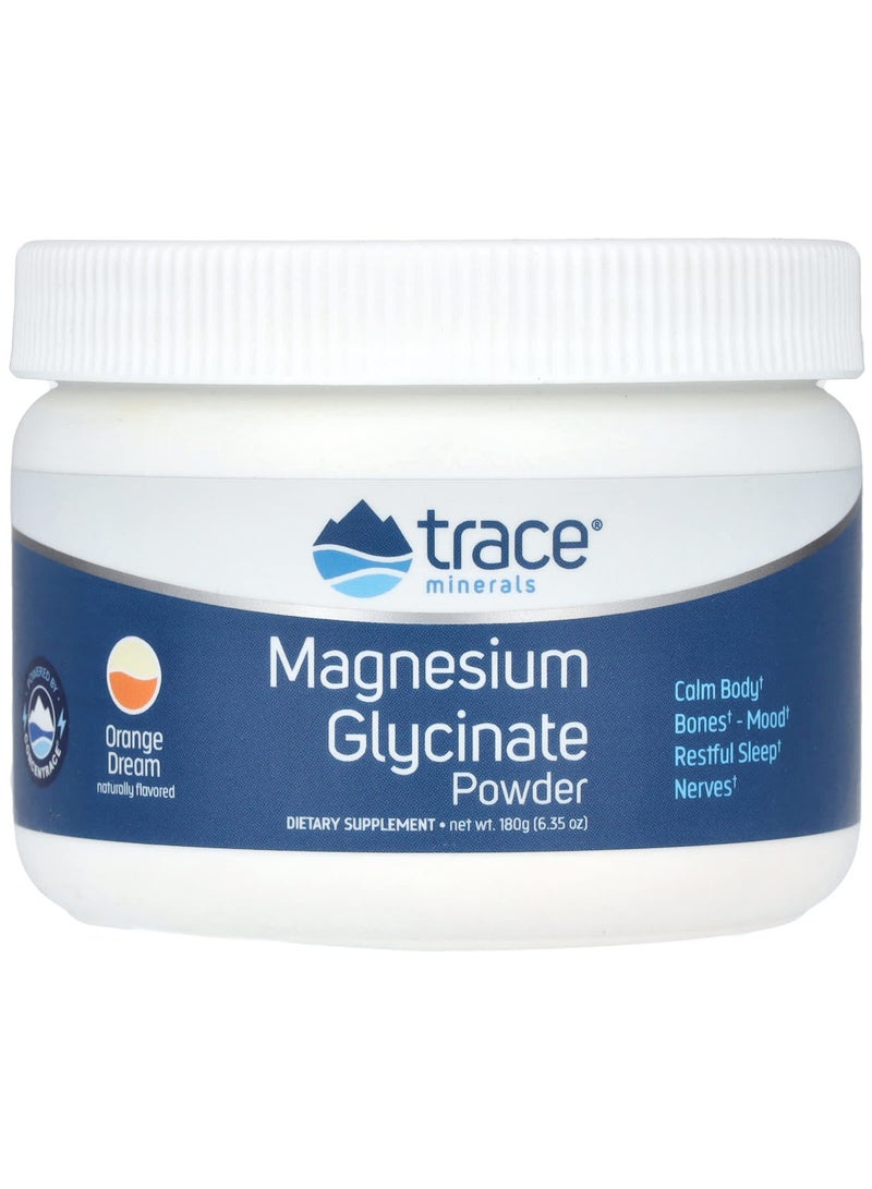 Trace Minerals Magnesium Glycinate Powder, Orange Dream, 6.35 oz (180 g)