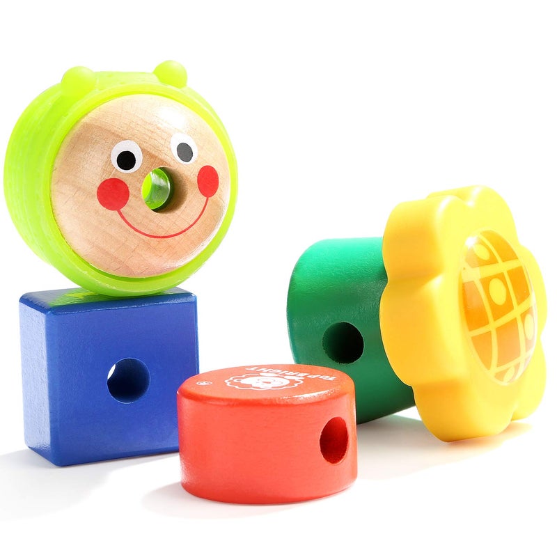 TOP BRIGHT Wooden Lacing Beads for Toddlers, Kids Fine Motor Skills Montessori Toys for 2 Year Old Girls Boys, Threading Toys for Two Year Old Girl Birthday Gifts - Image 5