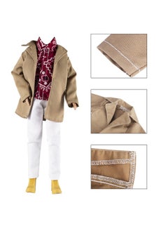 10-Item Trench Coat Pack = 5 Sets Fashion Casual Wear Clothes Outfit +5 Pairs Shoes For Boy Doll Random Style (Khaki Long Jacket Overcoat + Casual Wear Clothes +Swim Trunks) - pzsku/Z580C63BF5A3D79DFFAF3Z/45/_/1733730335/19aa059d-86b7-4796-bc99-e6c143214eb7