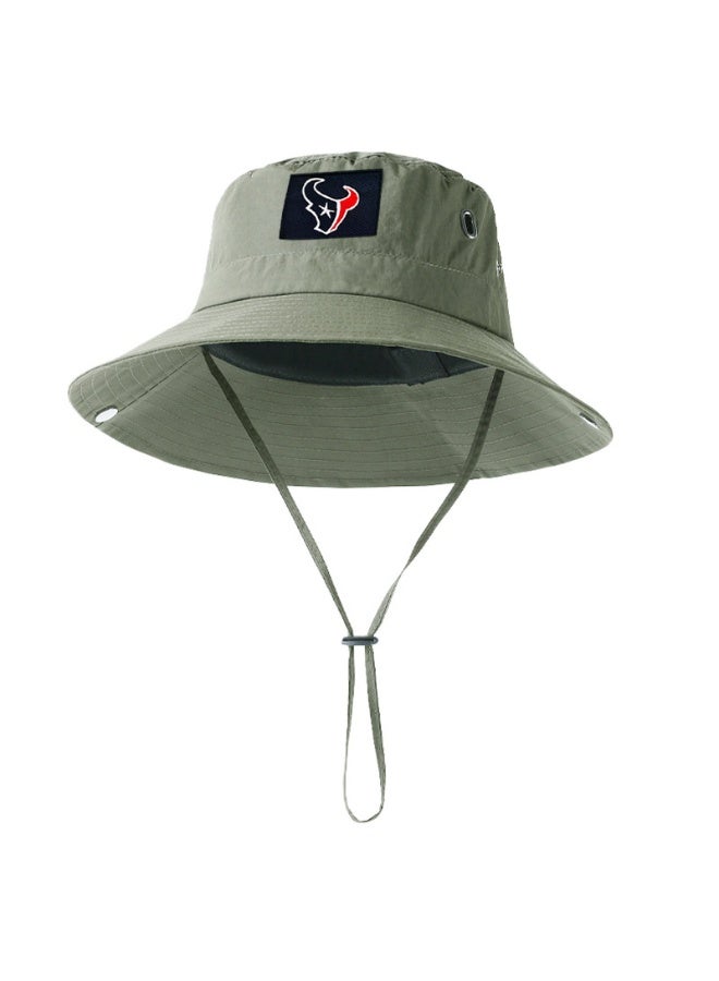 Houston Texans Olive Boonie Bucket Hat - Official Team Logo Outdoor Sun Hat with Secure Fit for Fans
