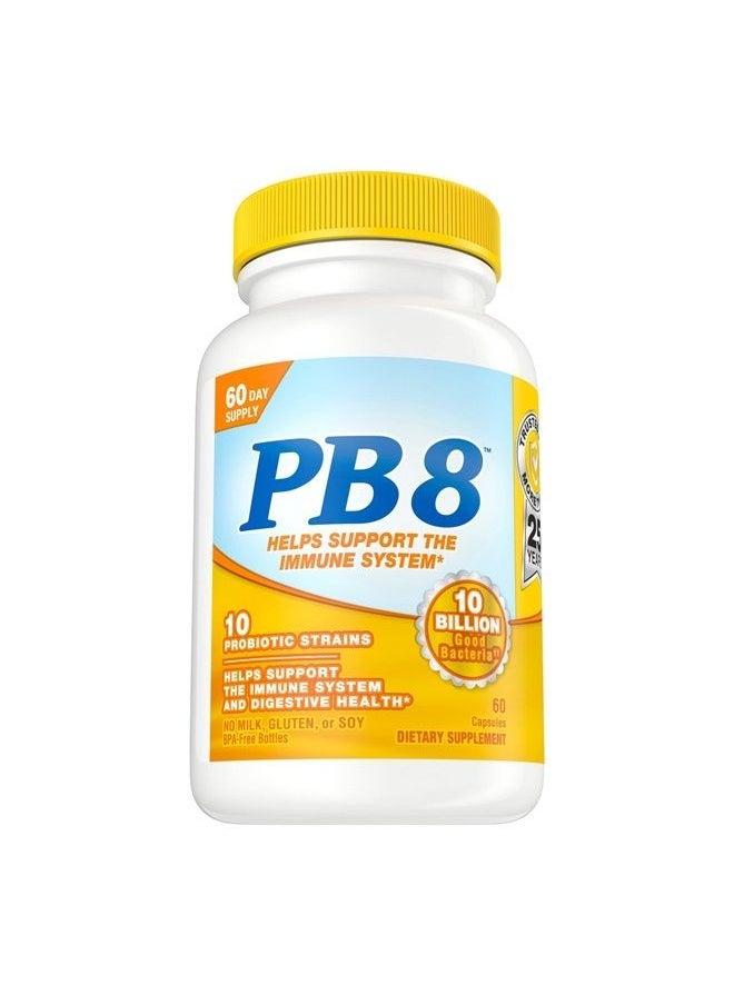 Nutrition Now - PB 8 Probiotic Immune System and Digestive Support* Dietary Supplement, 60 Count - Image 1
