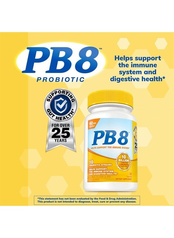 Nutrition Now - PB 8 Probiotic Immune System and Digestive Support* Dietary Supplement, 60 Count - Image 1