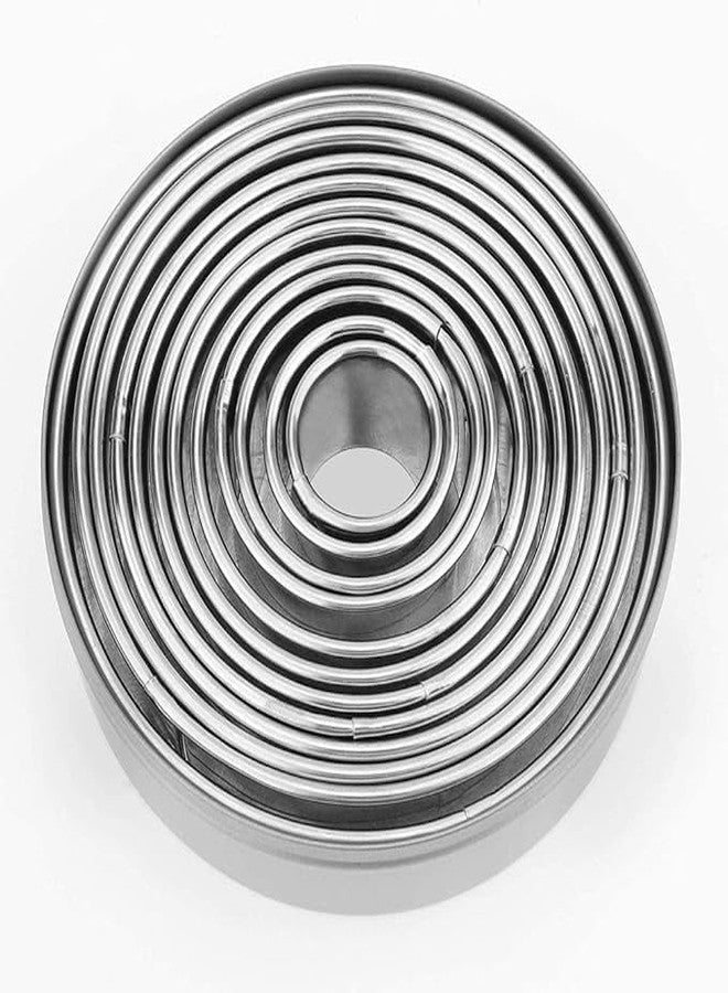 WROPZO Stainless Steel Round Cookie Cutter Set 12 Piece Nesting Circle Cutters for Baking Pastry Fondant Dough Biscuits Durable Rust Resistant Easy Clean Multi Size Kitchen Tool Set - Image 1